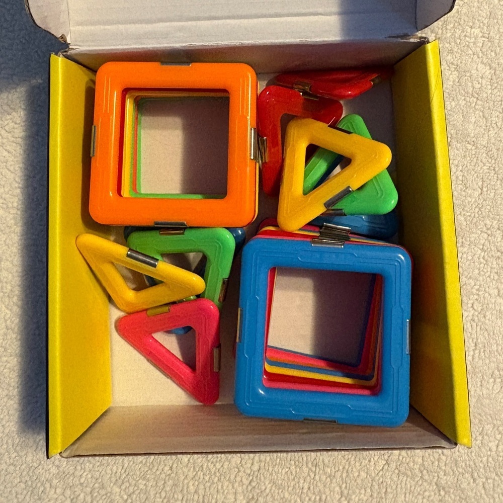 Colorful Magnetic Building Tiles Set for Kids, 27 Pieces - Picture 2 of 2